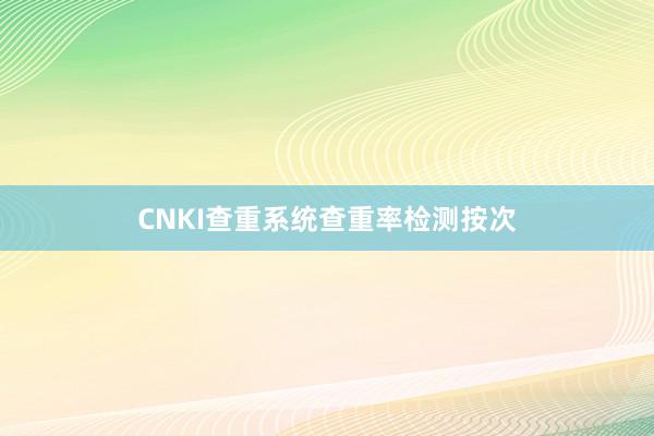 CNKI查重系统查重率检测按次